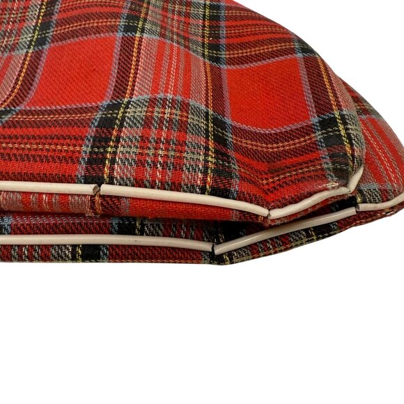 Vintage Ice Skates Bag with Handle Red Plaid Retro Holiday MCM Christmas Decor - Picture 10 of 13